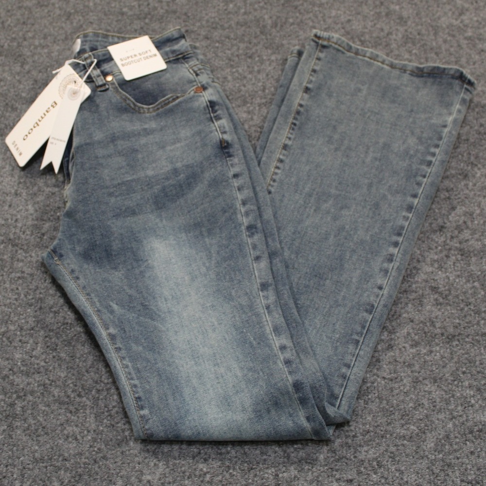 Bamboo‎ Jeans Women's Size 9 Flare Leg Denim Stretch Cotton Blend NWT